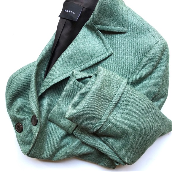 AKRIS Wool Knit Blazer Sage Green - Picture 9 of 13